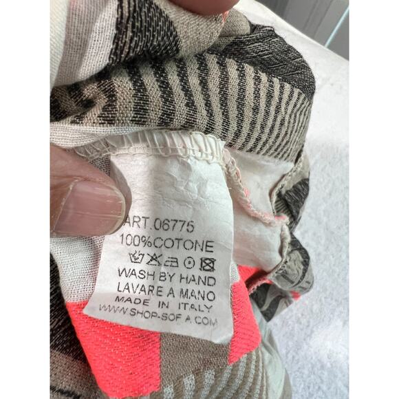 Sofia Made in Italy Bright Geometric aztec print summer Midi Dress with ruffle - Picture 8 of 9